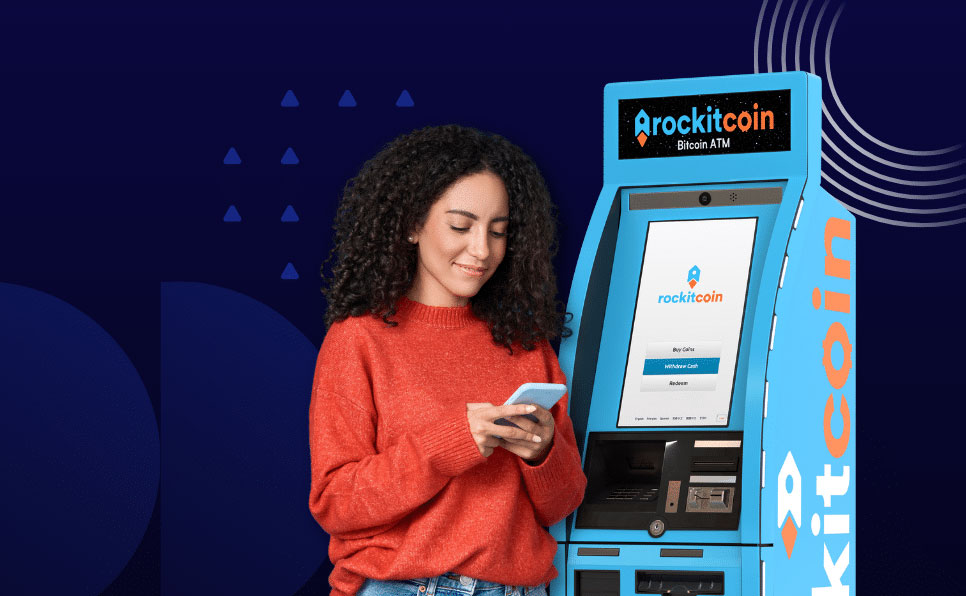 woman using rockit coin atm